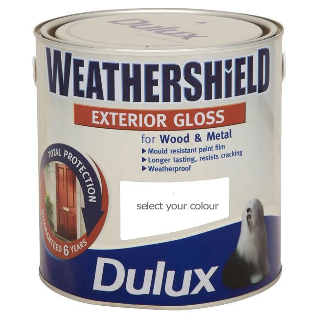 DULUX WEATHERSHIELD EXTERIOR GLOSS PAINT FOR WOOD AND METAL 750ml